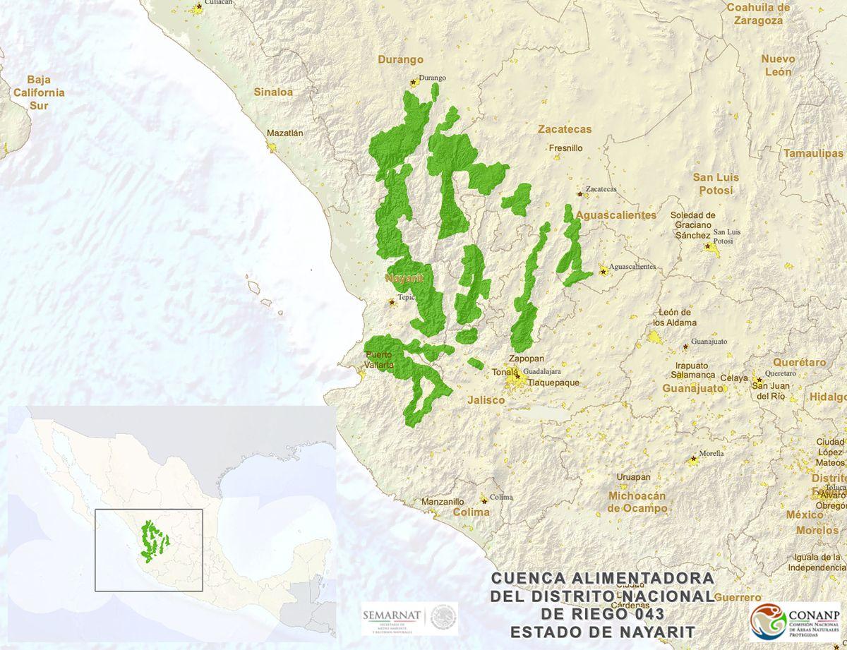 Distribution of CADNR 043 State of Nayarit. Source: National Commission for Protected Natural Areas (Conanp)