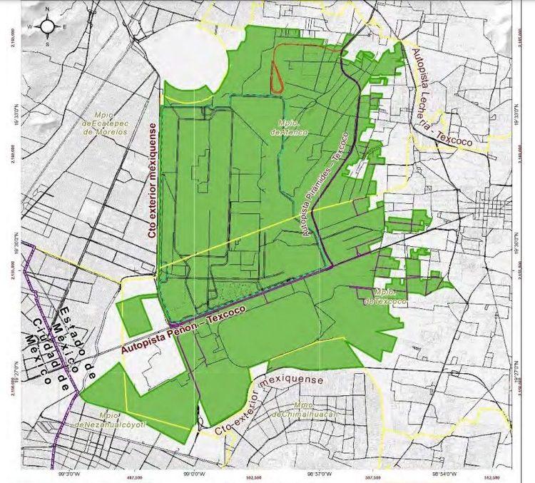 Photo: Delimitation of the ANP. Source: Prior Justification Study for the declaration of the Lake Texcoco Natural Resources Protection Area.